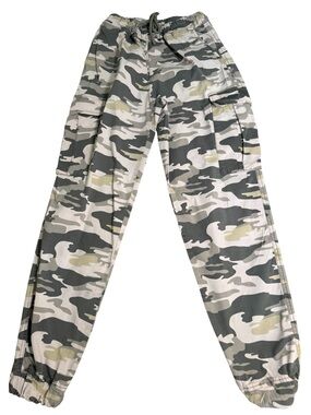 envy Green & Gray Camo Boot Cut Cargo Pants
